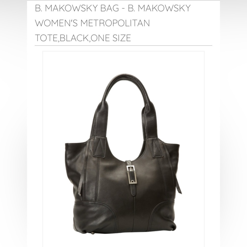B Makovsky leather shoulder bag,black/gray with silver hardware, animal print